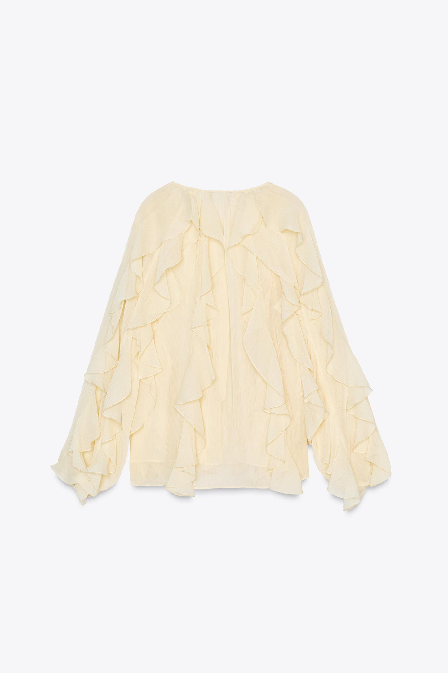 Ruffled Blouse - V-Neck