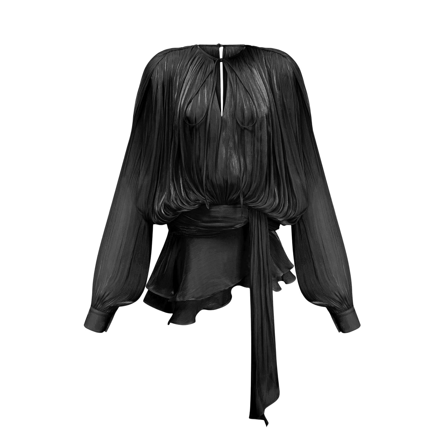 Fully Pleated Ruffled Mini Dress