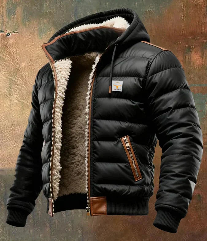 Théo | Manteau matelassé avec capuche et intérieur en sherpa