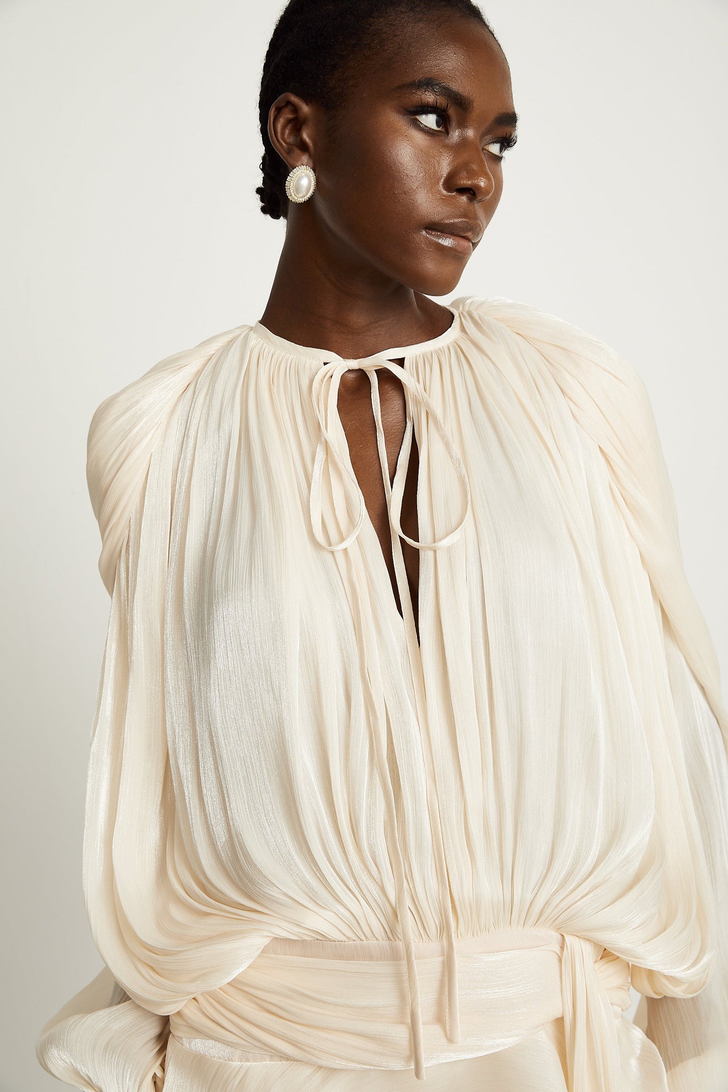 Fully Pleated Ruffled Mini Dress