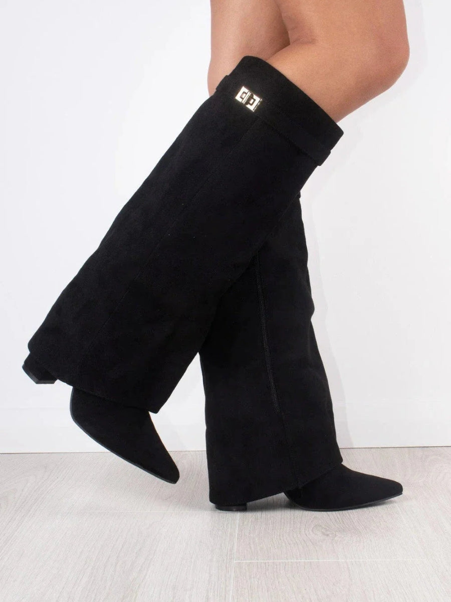 Noir Luxe | Suede Knee High Boots