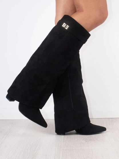 Noir Luxe | Suede Knee High Boots
