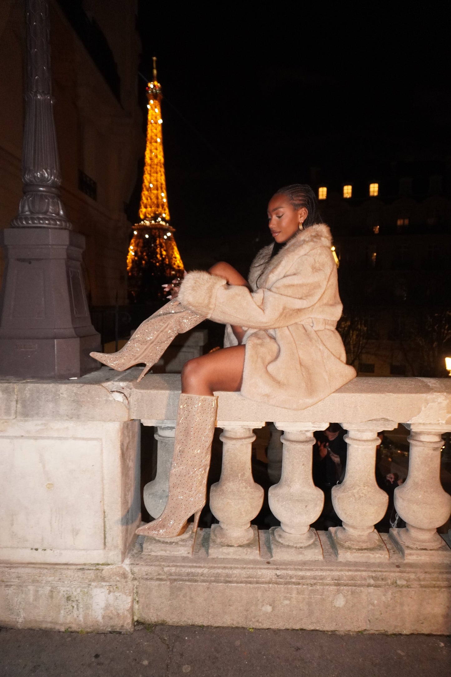 Bottes à strass Emilia | Taupe