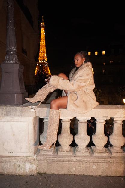 Bottes à strass Emilia | Taupe