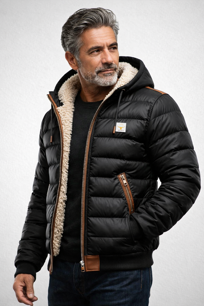 Théo | Manteau matelassé avec capuche et intérieur en sherpa
