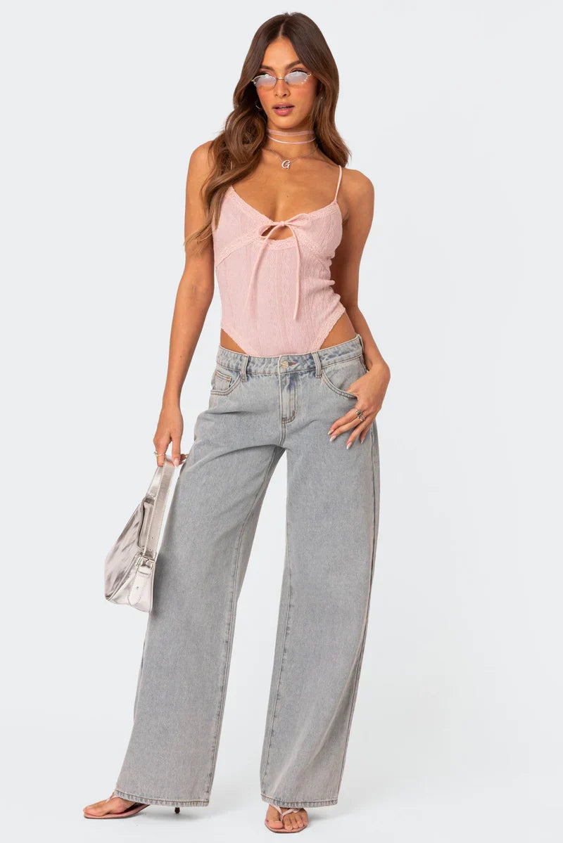 Amelie™ - Bow Baggy Jeans