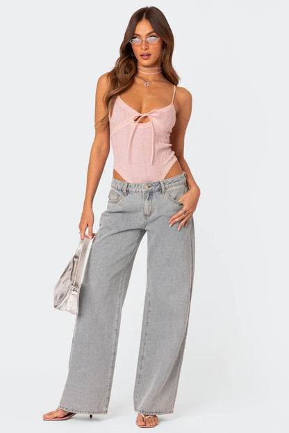 Amelie™ - Bow Baggy Jeans