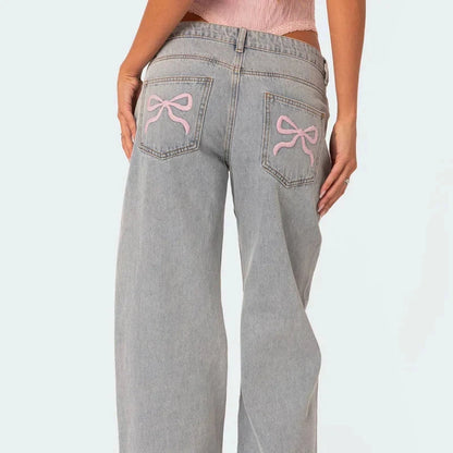 Amelie™ - Bow Baggy Jeans