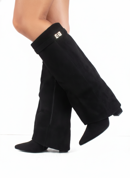 Noir Luxe | Suede Knee High Boots