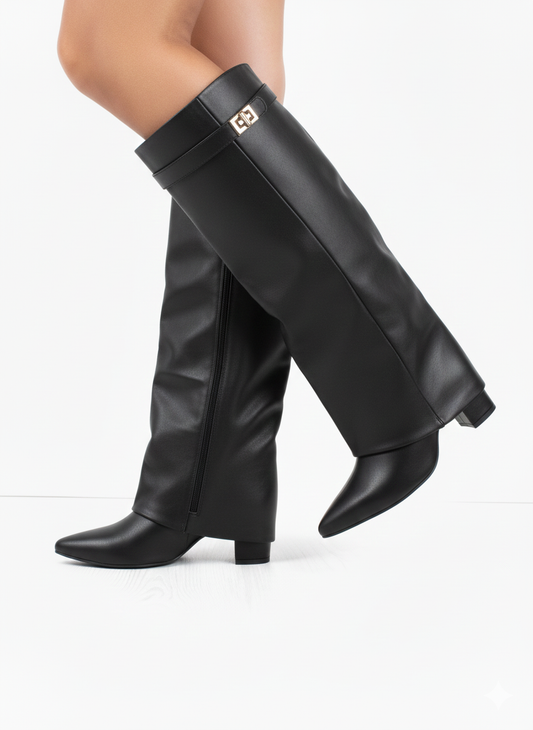 Midnight | Gloss Knee High Boots