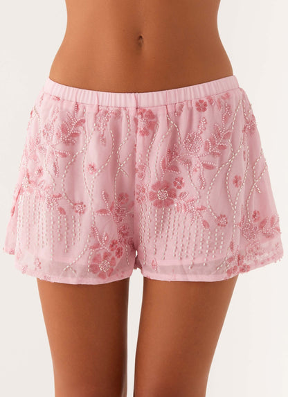 Sequin Mini Shorts - Pink