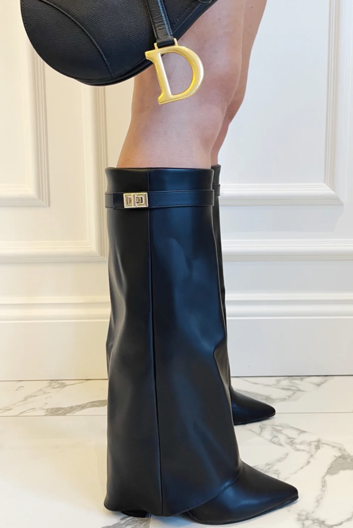 Midnight | Gloss Knee High Boots