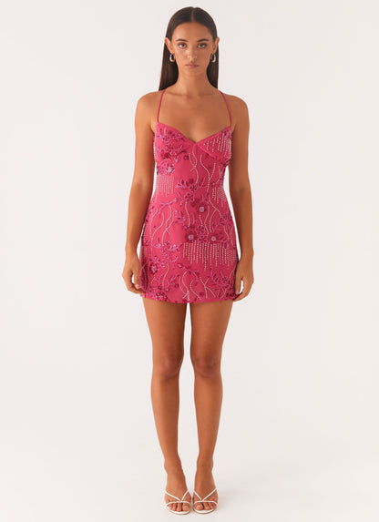 Sequin Cami Mini Dress - Magenta