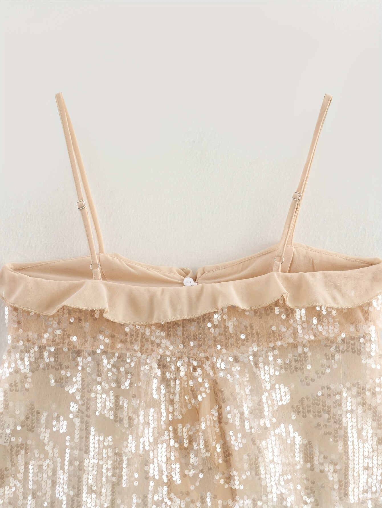 Sequin Ruffle Top - Champagne Glow