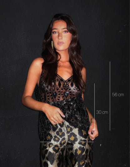 Cristina Embellished Top | Zwart