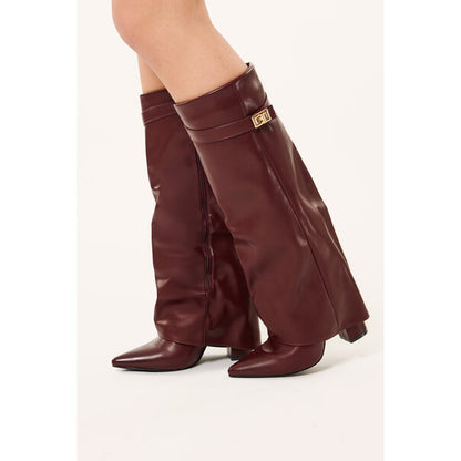 Bordeaux | Gloss Knee High Boots