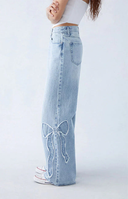 Amelie™ - Bow Baggy Jeans