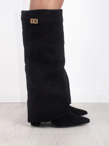 Noir Luxe | Suede Knee High Boots